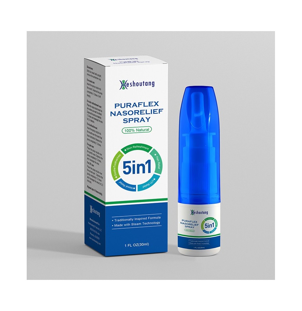 PuraFlex NasoRelief Spray|Market Proven Herbal Nasal & Pain Relief