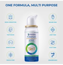 PuraFlex OmniRelief Spray|Fast-Acting Nasal Congestion & Pain Relief